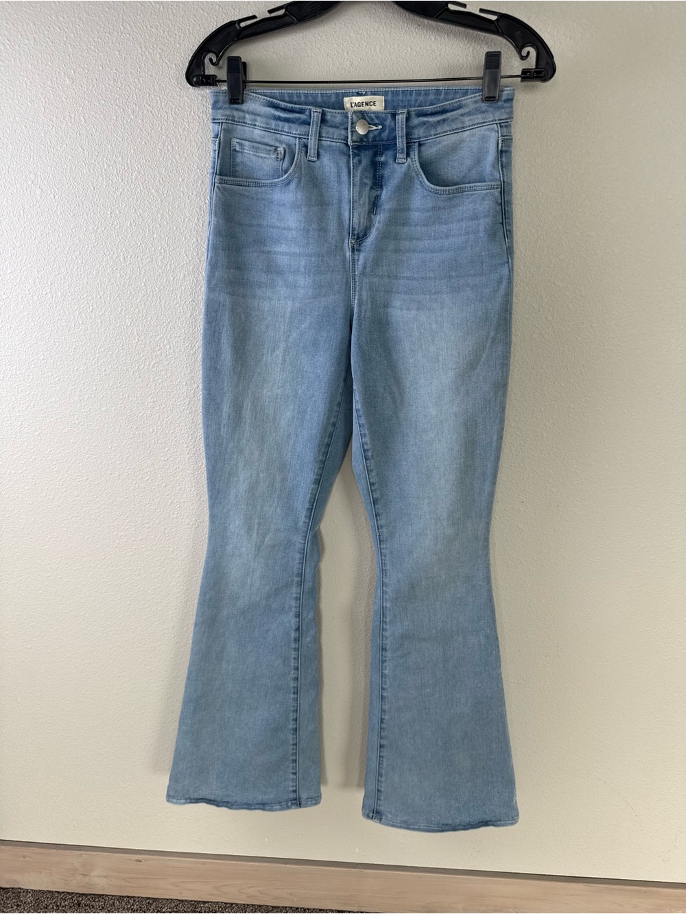 L’AGENCE Marty Flare Jeans Dorian Light Blue Boho Casual Women’s Size 26 - Picture 3 of 10